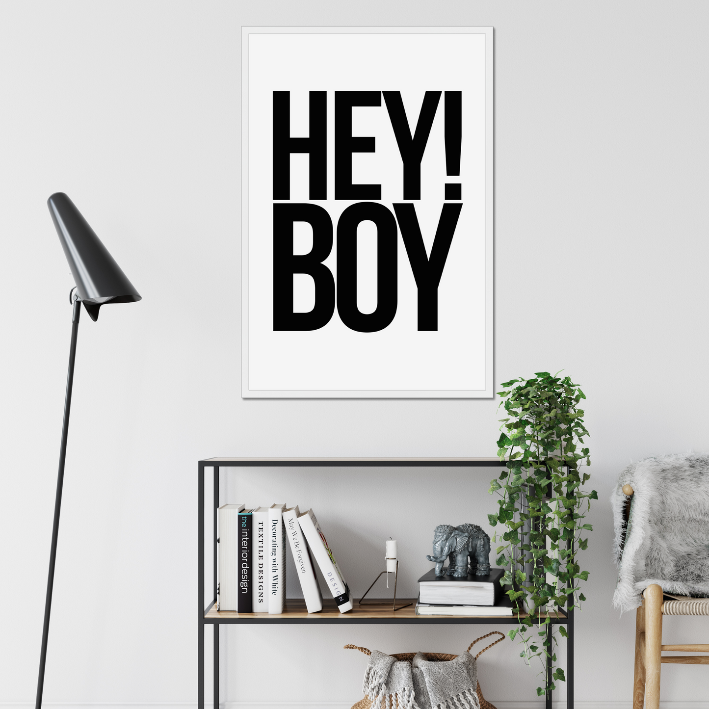 Hey! Boy – Framed Wall Art Print