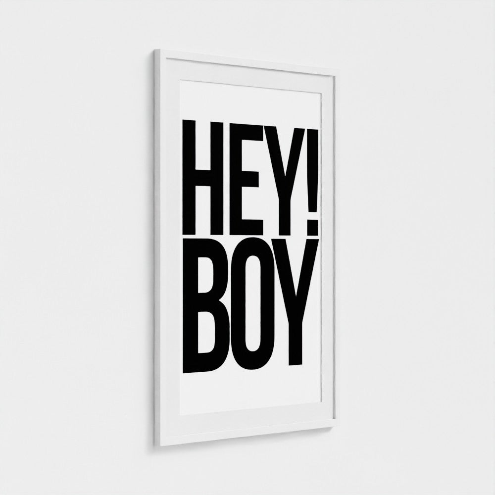 Hey! Dude – Framed Wall Art Print