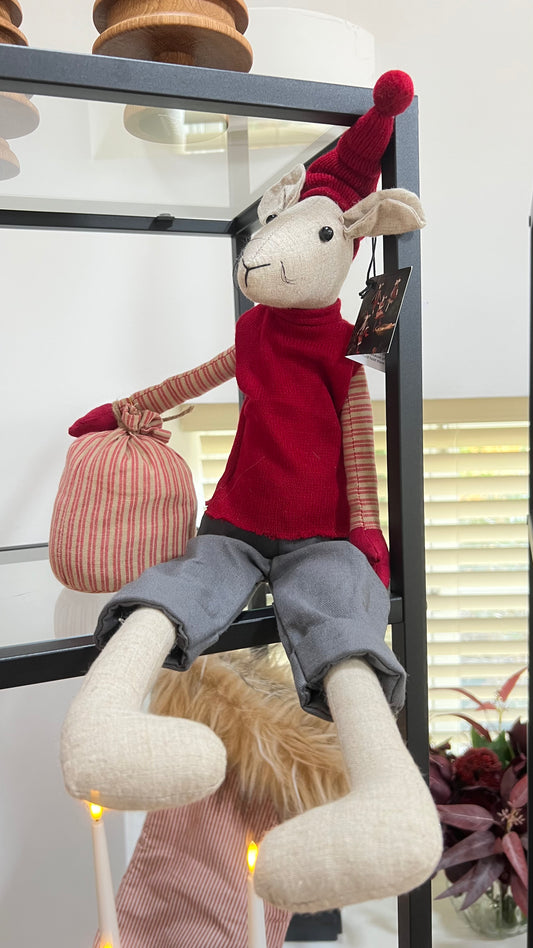 Noa & Nelli Christmas Mice with Sacks, Grey, H50cm