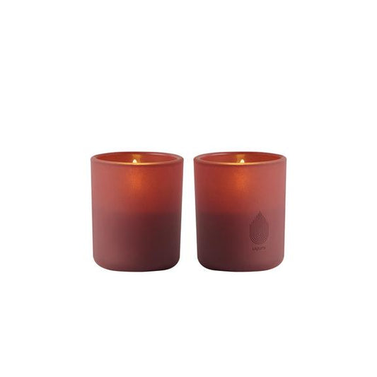 Glass LED Candles, Wine Red, 6x7 cm, 2-Pack