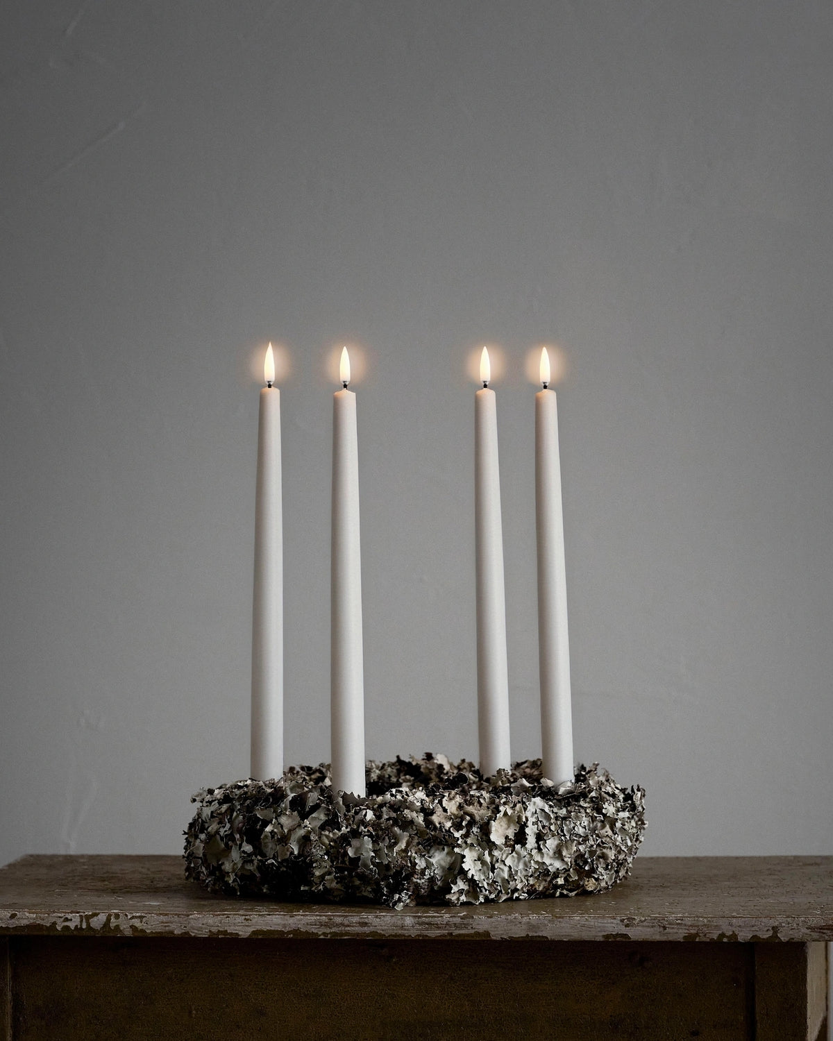 Nordic White LED Taper Candle Giftbox, 4-Pack