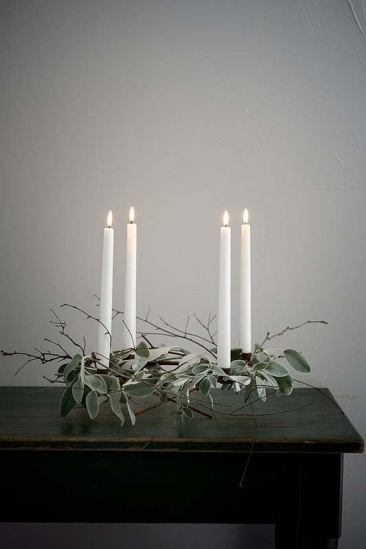 Nordic White LED Taper Candle Giftbox, 4-Pack