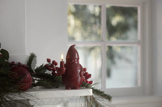 Santa Claus LED Candle, Carmine Red, 10x17cm