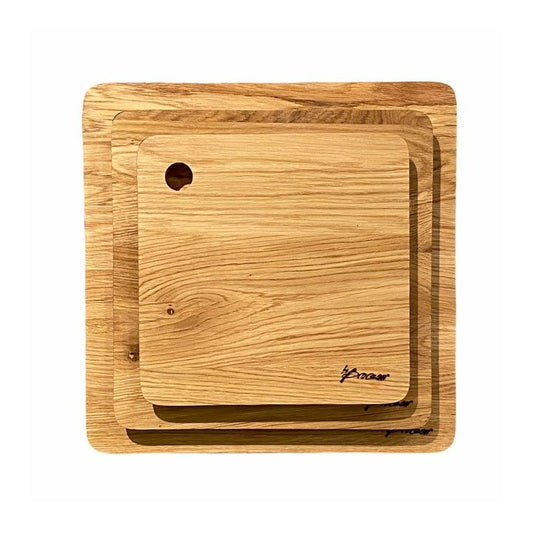 Square Cutting Board with Hanging Hole - Oiled Oak - 2-Sizes