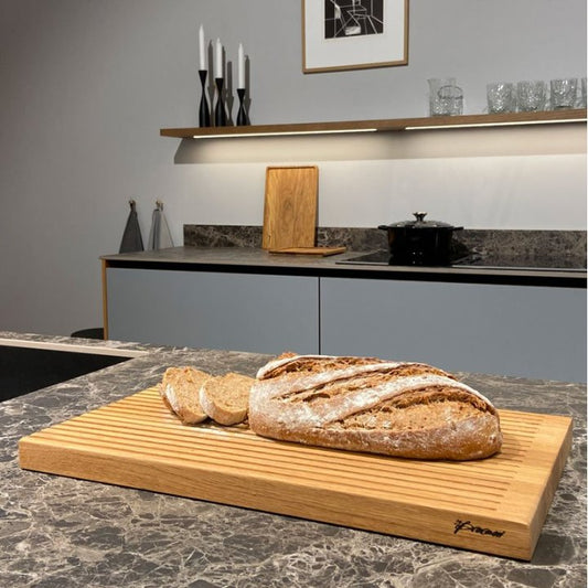 Large Tranche Cutting Board w/ Juice Groove - Oiled Oak, 50x30cm