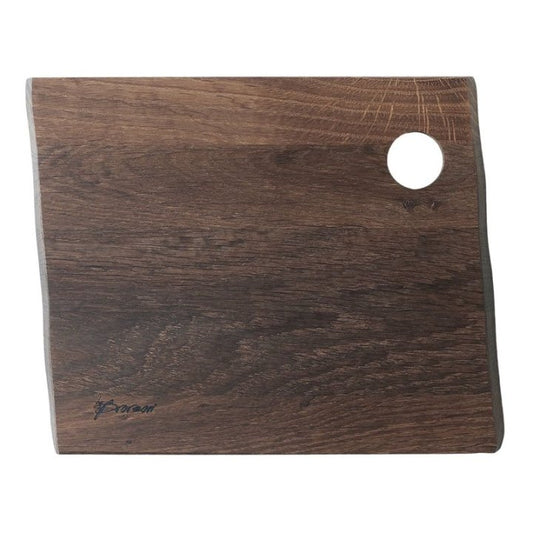 Tapas Farm Board with Handle Hole - Smoked Oak, H1,5×L24 x W28,5cm