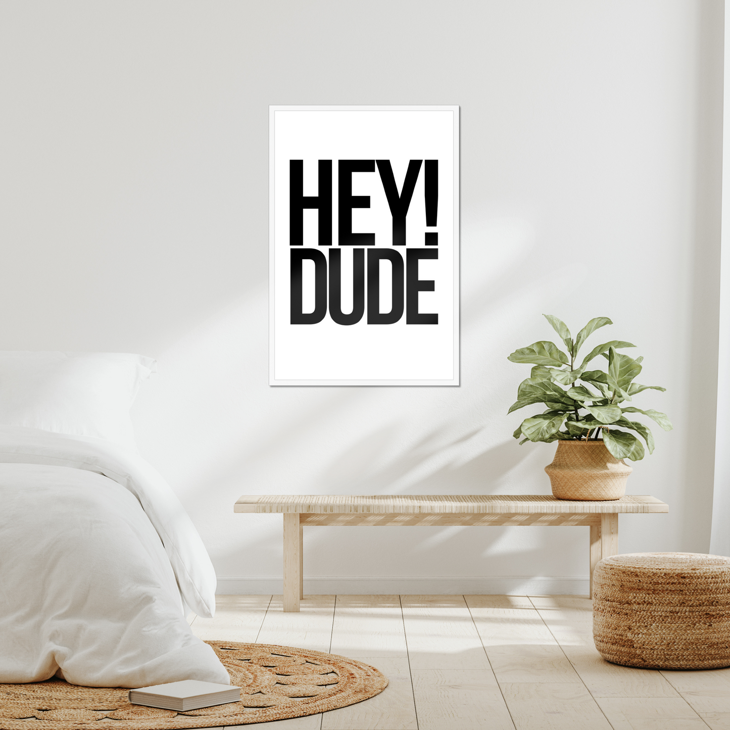 Hey! Dude – Framed Wall Art Print