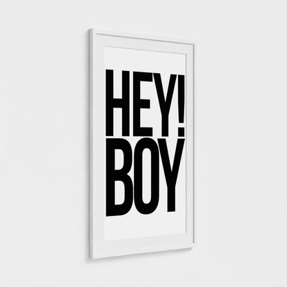Hey! Dude – Framed Wall Art Print