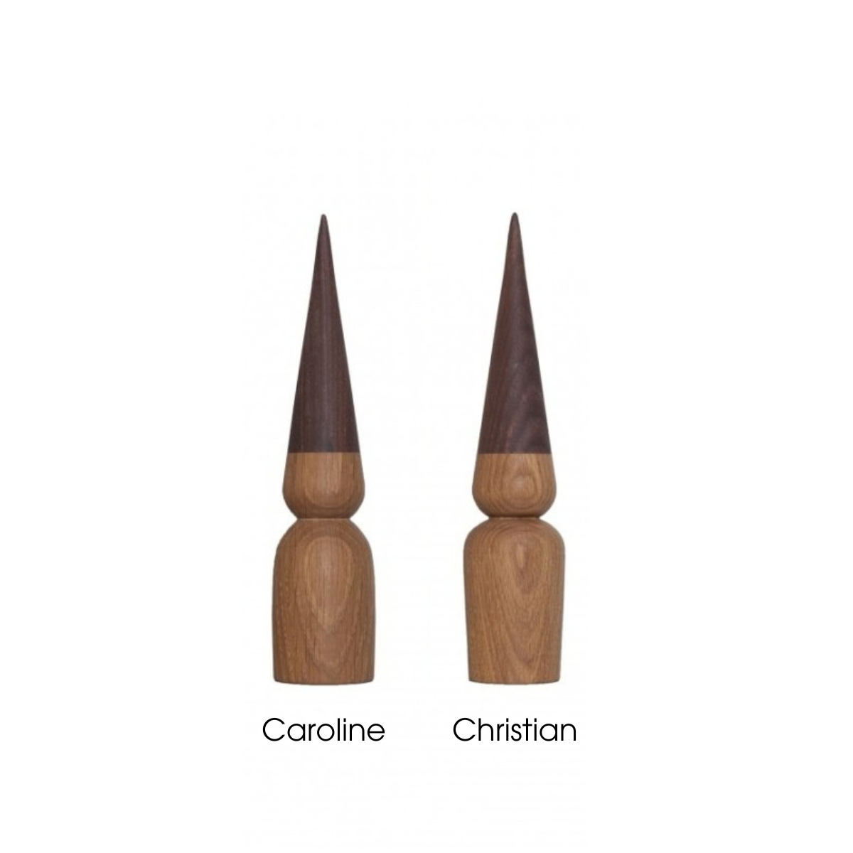 Pre-Order | Caroline & Christian Wooden Elves 18.5cm - Oak & Walnut