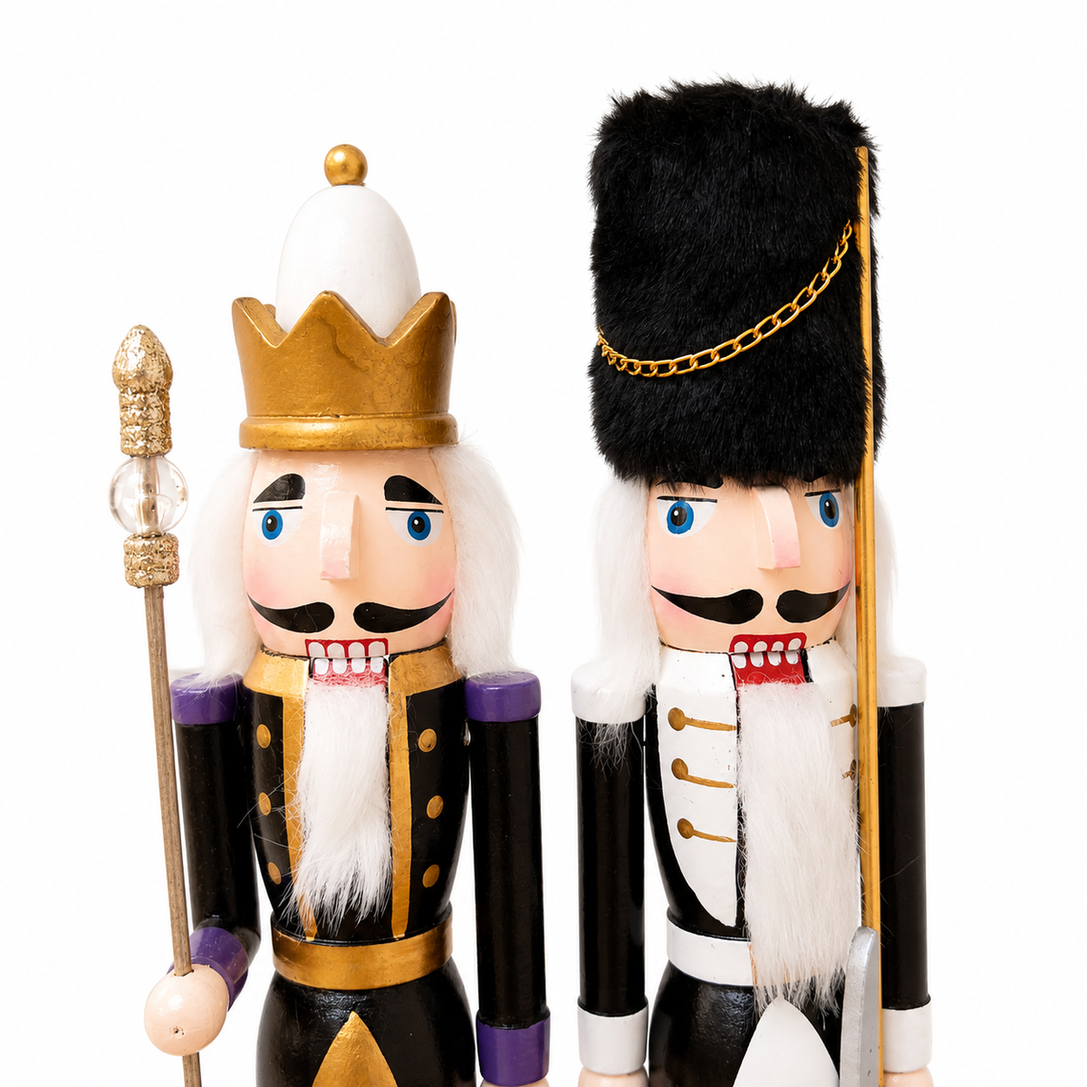 Black & Gold Nutcracker Soldiers H38cm - Nordic Christmas Decor