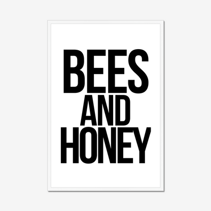Bees and Honey – Framed Wall Art Print