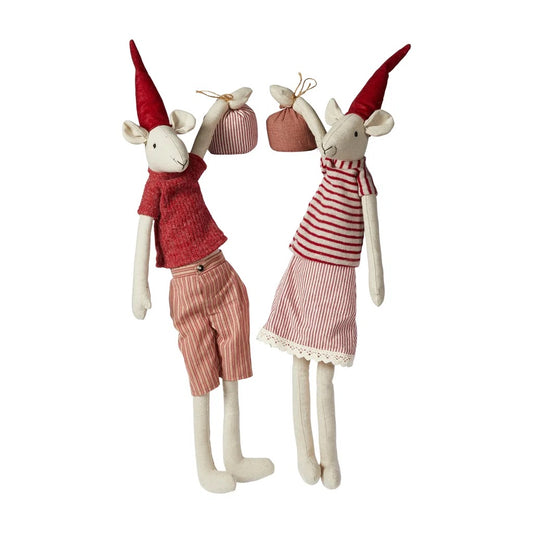 Noa & Nelli Christmas Mice with Sack – Red, H50cm