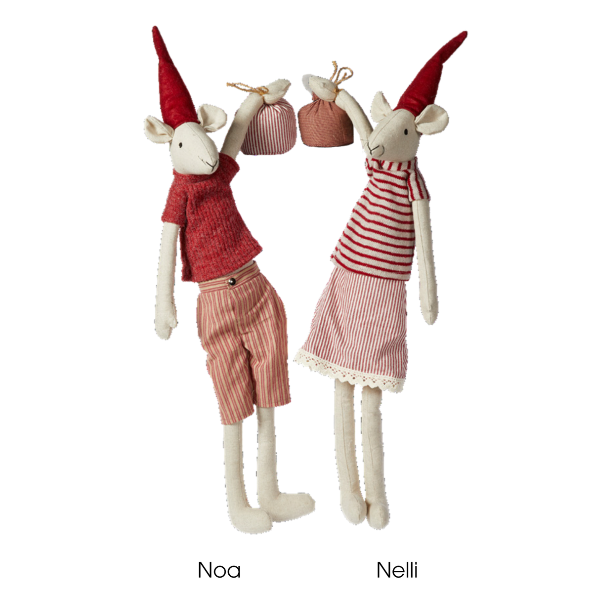Noa & Nelli Christmas Mice with Sack – Red, H50cm