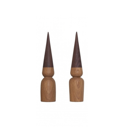 Pre-Order | Caroline & Christian Wooden Elves 18.5cm - Oak & Walnut