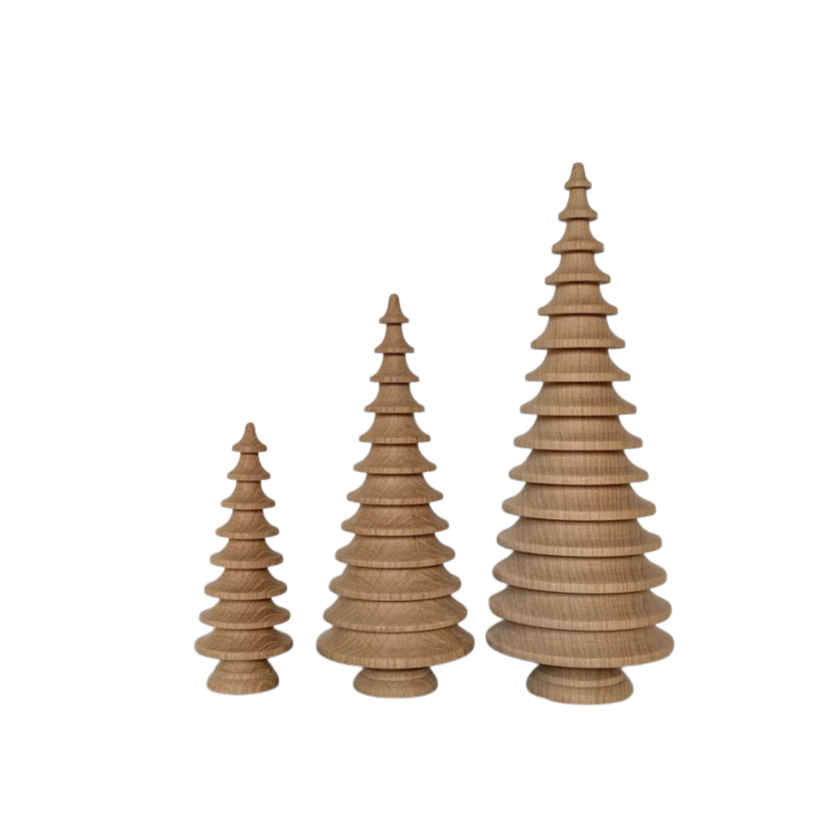 Circle Wooden Christmas Trees - Natural Oak