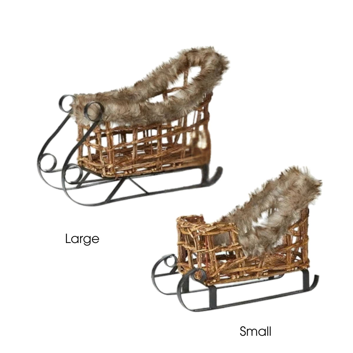 Decorative Wooden Christmas Sleighs – 2 Sizes