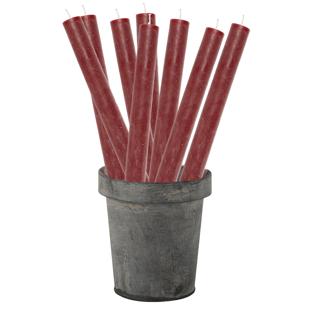 Rustic Dinner Candles Plum Burgundy