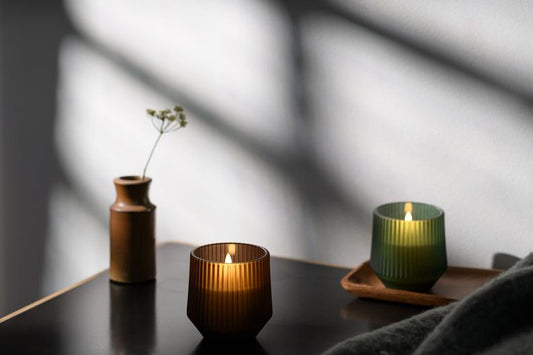 Awaken Scented Wax Glass Candle, Brown