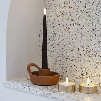 LED Melted Tealight, Metal Brass Finish, 63x25mm