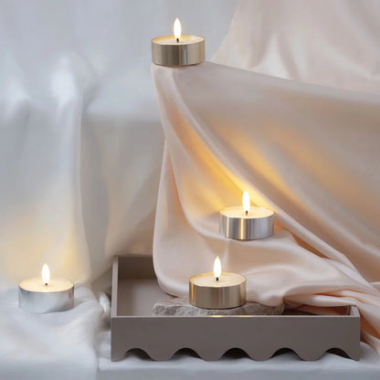 LED Melted Tealight, Metal Brass Finish, 63x25mm