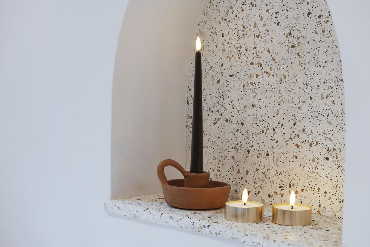 LED Melted Tealight, Metal Brass Finish, 63x25mm