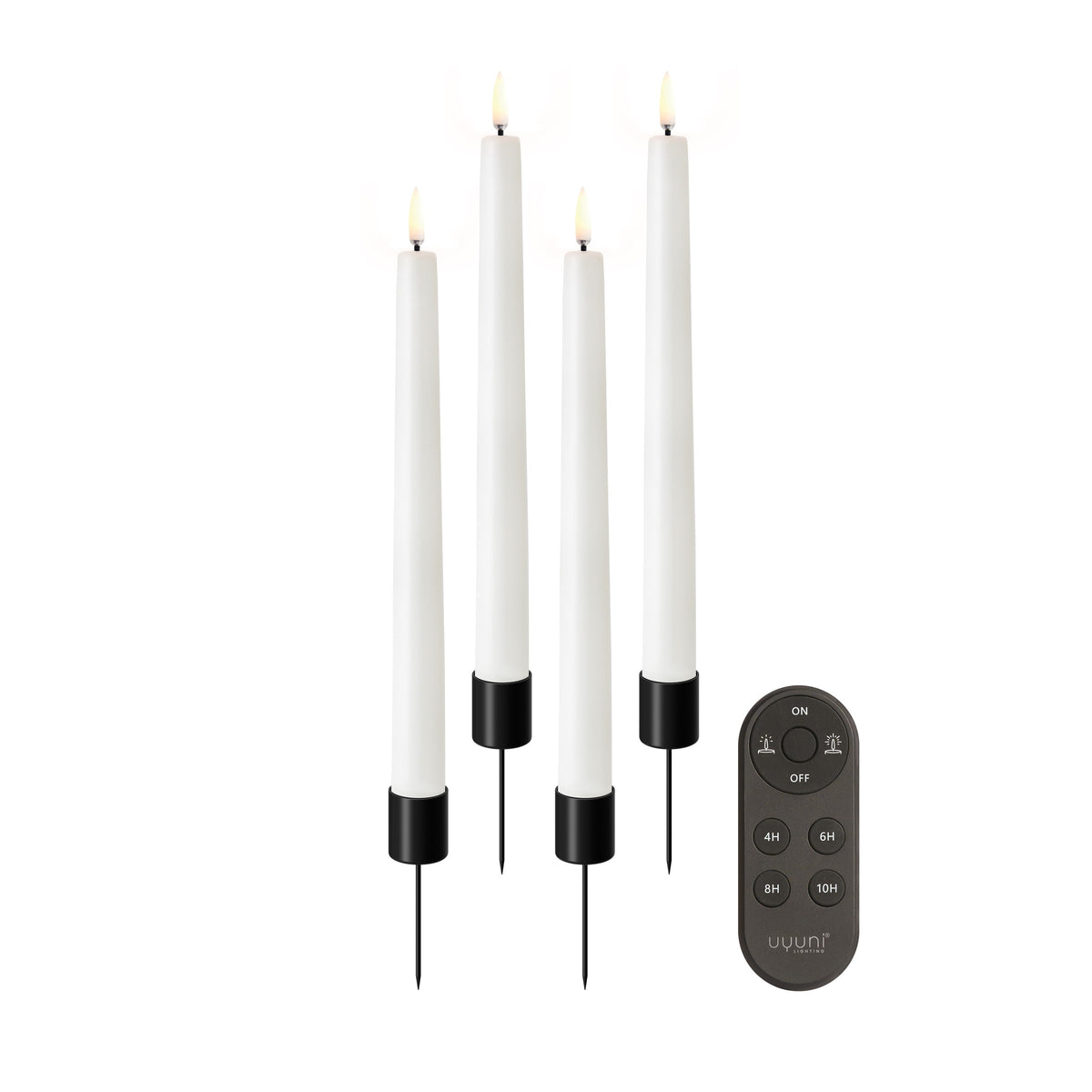 Nordic White LED Taper Candle Giftbox, 4-Pack