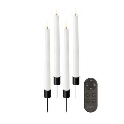 Nordic White LED Taper Candle Giftbox, 4-Pack