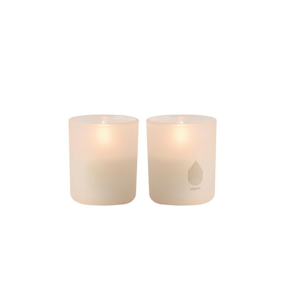 Glass LED Candles, Vanilla, 6x7cm, 2-Pack