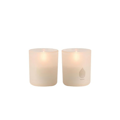 Glass LED Candles, Vanilla, 6x7cm, 2-Pack