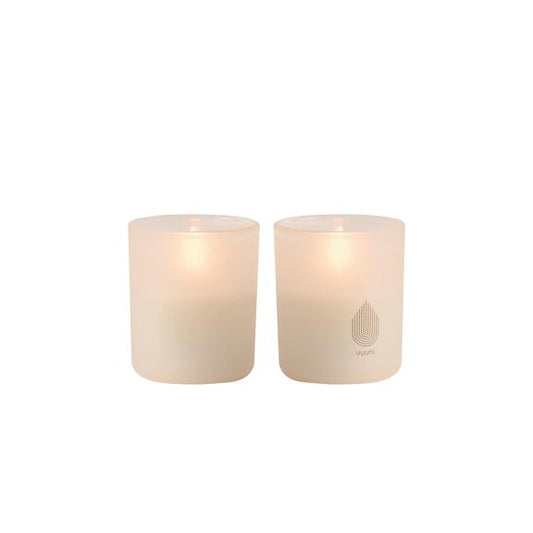 Glass LED Candles, Vanilla, 6x7cm, 2-Pack
