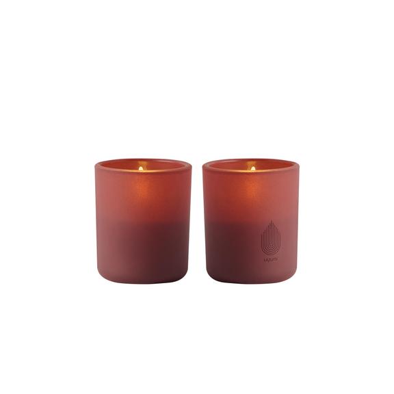Glass LED Candles, Wine Red, 6x7 cm, 2-Pack