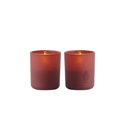 Glass LED Candles, Wine Red, 6x7 cm, 2-Pack