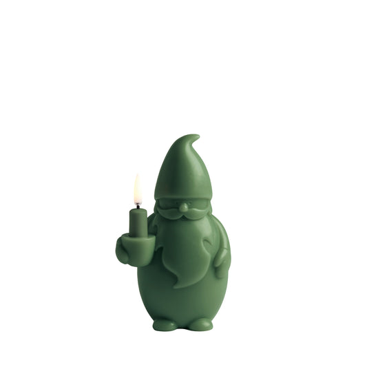 Santa Claus LED Candle, Olive Green, 10x17cm