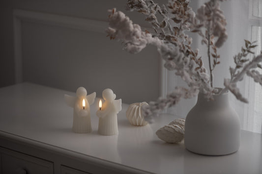 Angel LED Candle, Vanilla, 9x12 cm