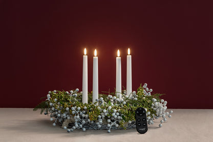 Nordic White LED Taper Candle Giftbox, 4-Pack