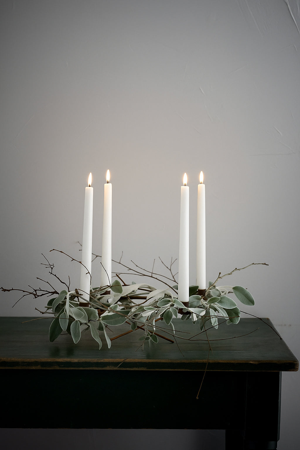Nordic White LED Taper Candle Giftbox, 4-Pack