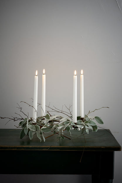 Nordic White LED Taper Candle Giftbox, 4-Pack