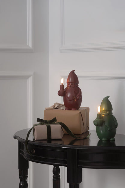 Santa Claus LED Candle, Carmine Red, 10x17cm