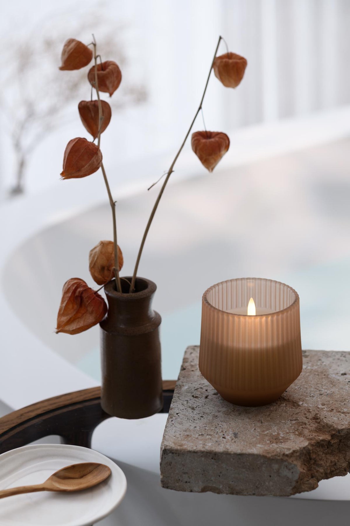 Uplift Scented Wax Glass Candle, Beige
