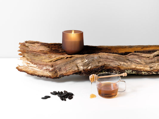 Awaken Scented Wax Glass Candle, Brown