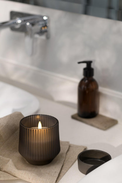 Harmony Scented Wax Glass Candle, Smoked