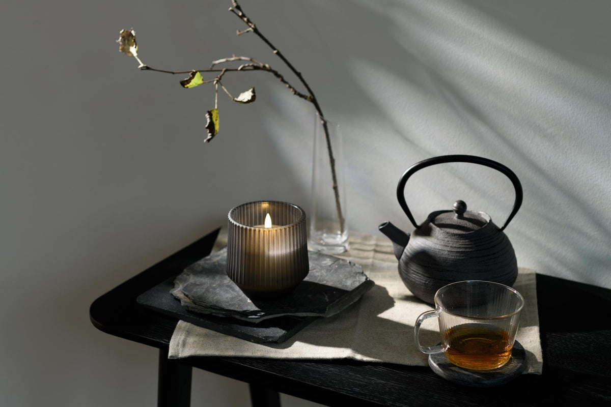 Harmony Scented Wax Glass Candle, Smoked