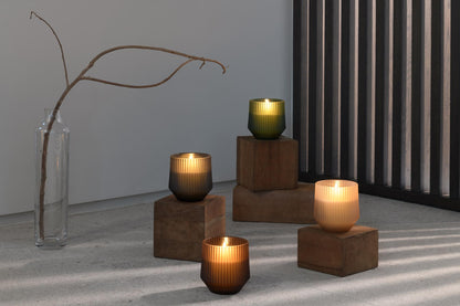 Harmony Scented Wax Glass Candle, Smoked