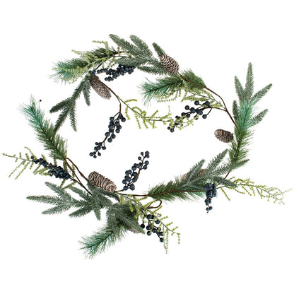 Blueberry & Fircone Garland — Natural Winter Foliage