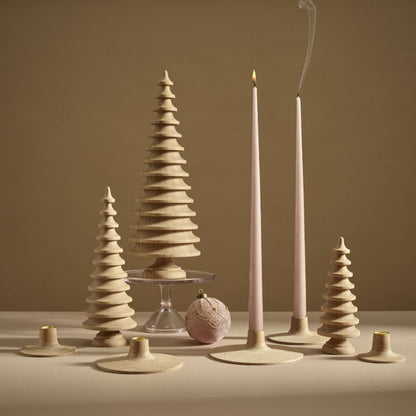 Circle Wooden Christmas Trees - Natural Oak