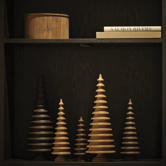 Circle Wooden Christmas Trees - Oiled Oak