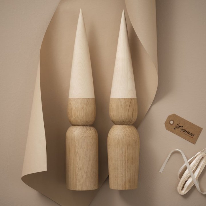Marie & Magnus Wooden Elves 40cm - Oak & Maple