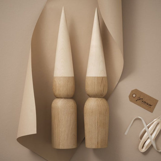 Marie & Magnus Wooden Elves 40cm - Oak & Maple