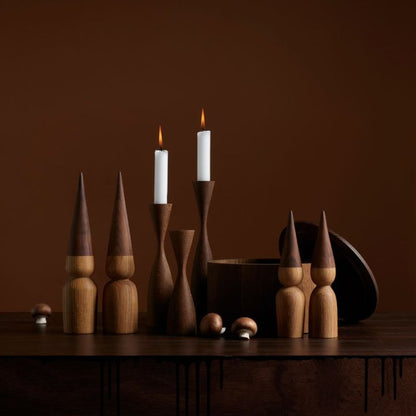 Pre-Order | Caroline & Christian Wooden Elves 18.5cm - Oak & Walnut
