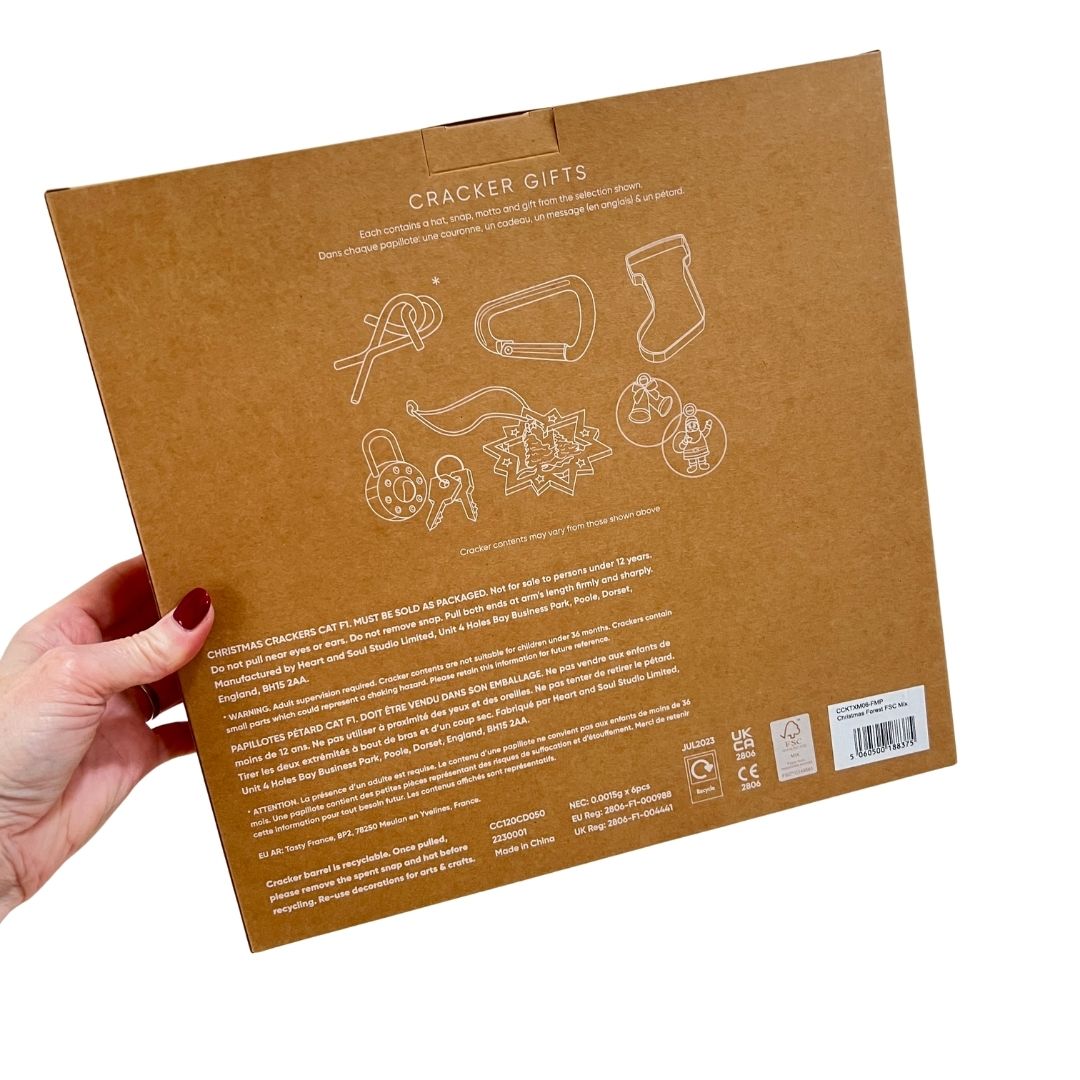 Forest & Red Christmas Crackers Box of 6